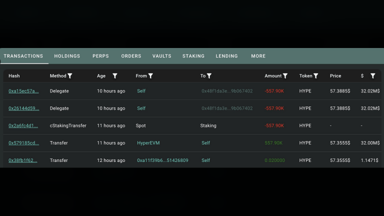 Whale Stakes $32.87M in HYPE as Token Trades 25% Below Its June Peak
